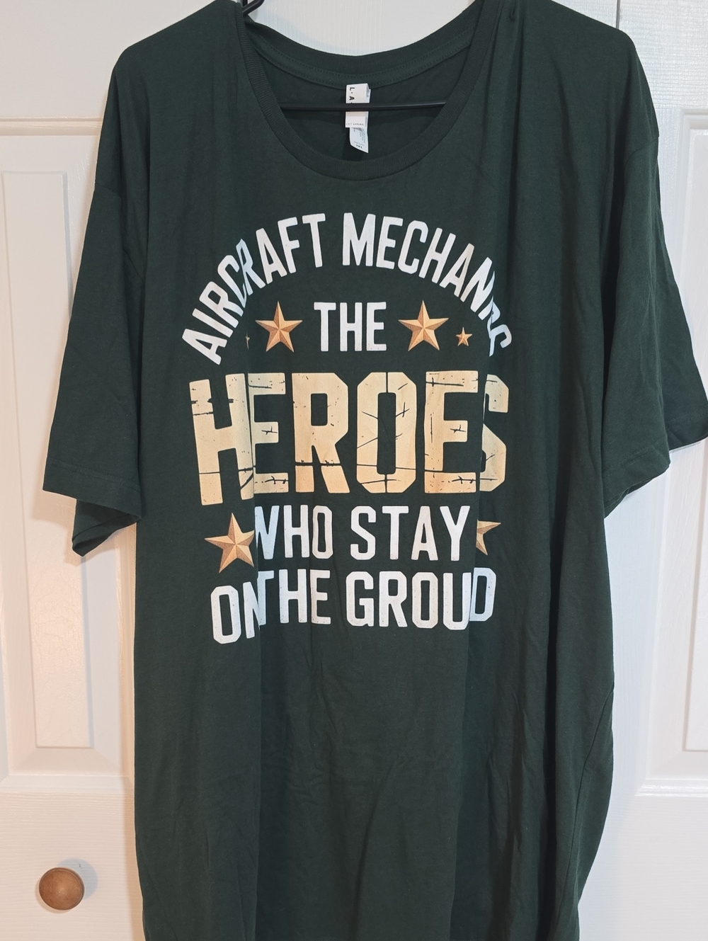Dark Green 'Heroes' Aircraft Mechanics Graphic Tee